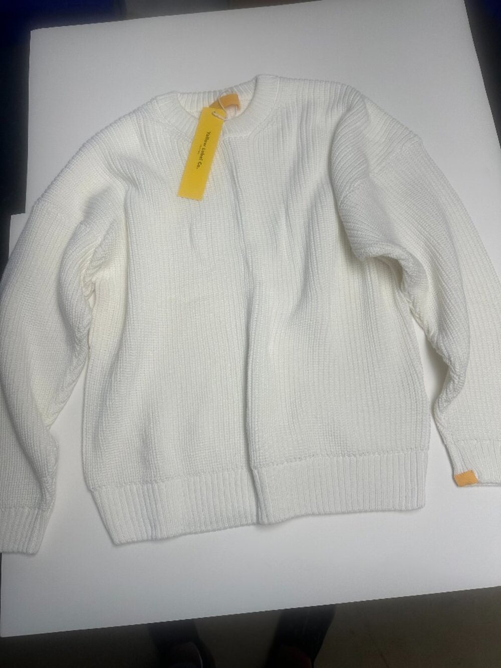 YELLOW LABEL CHUNKY COTSWOLD OFF WHITE SWEATER EXTRA SMALL MEDIUM OR EXTRA LARGE